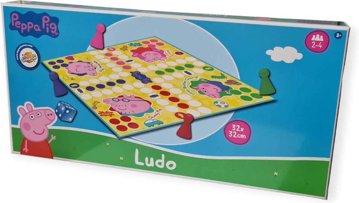 Peppa Pig - Ludo - Jeu de société Blauw - 2 à 4 joueurs - 32 x 32