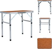 vidaXL Table de camping pliante - Aluminium - 60 x 45 x 56 cm - Marron - Accessoire de chaise de camping