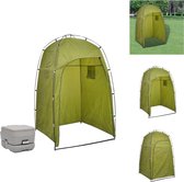 vidaXL Campingtoilet en tent - grijs/groen - 41.5x36.5x30 cm/130x130x210 cm - 10L - draagbaar - Campingdouche