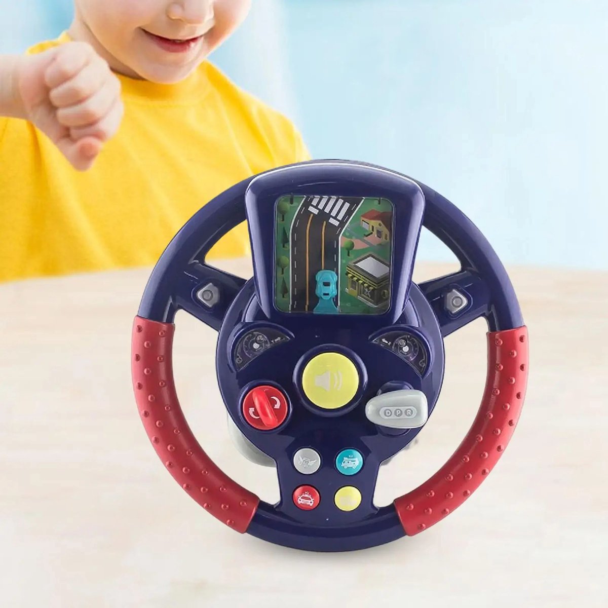 JINGLING Simulation Volant pour Enfants - Jouets Conduite pour garçon | Jeu  Voiture Course Conduite simulée avec Volant drôle Musique Sons Voiture