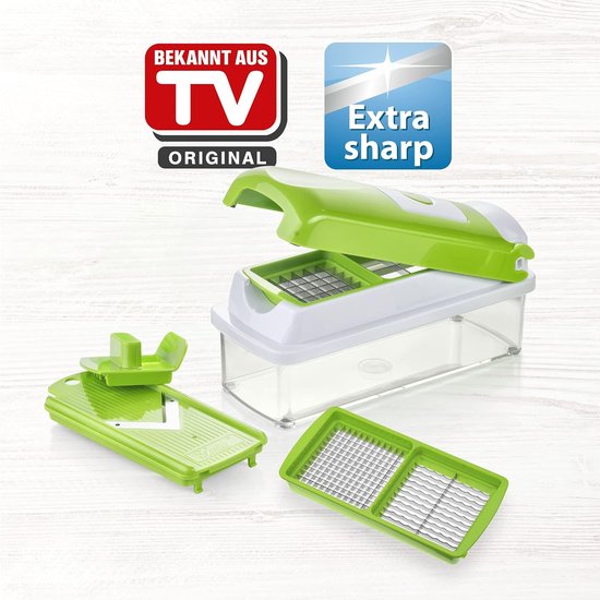 Vivid Green Groentesnijder Multifunctioneel - Mandoline - 15-delig Vivid Green Groentesnijder Multifunctioneel - Mandoline - 15-delig