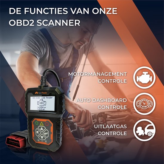 AyeTools OBD 2 Auto Scanner - Auto Reader – Uitleesapparatuur – Auto Accessoires – Nederlandse Handleiding - AyeTools