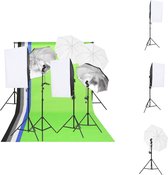 vidaXL Softboxverlichtingsset - Studio- locatiefotografie - 300cm - 13W LED - Zwart - Fotostudio Set