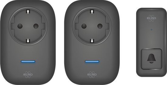 ELRO DB4000 Draadloze Kinetische Deurbel Set – Nederlandse Versie – met 2x Plug-in Ontvanger met Stopcontact – Geen Batterijen nodig
