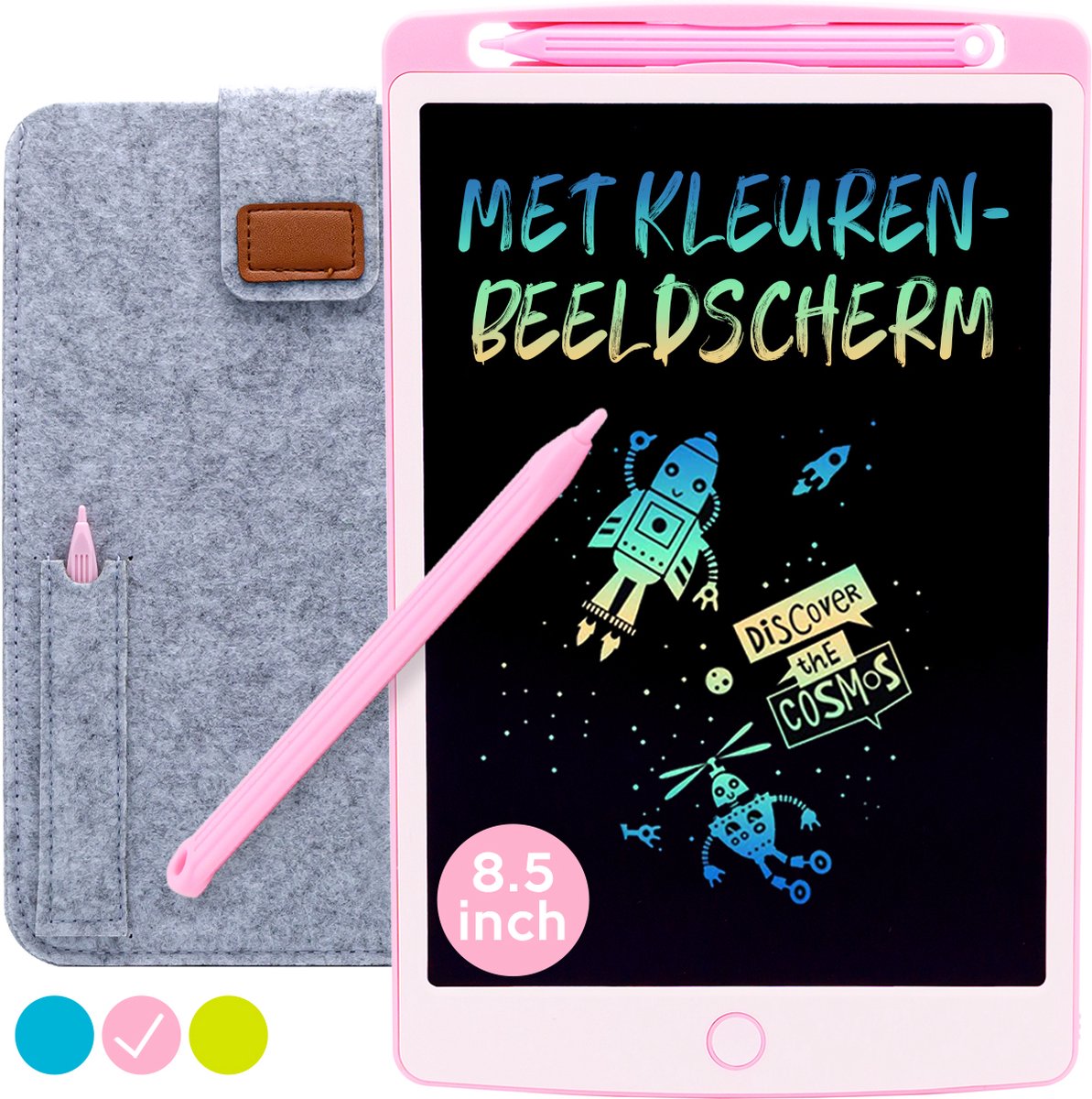 LCD Tekentablet Kinderen "Roze" 8.5 inch - Kleurenscherm - Speelgoed Meisjes - Educatief Speelgoed Meisjes - 3 jaar - 4 jaar - 5 jaar - 7 jaar - 8 jaar - Kids Tablet - Drawing Tablet - Kindertablet - Tekenpad - Drawing Pad - Speelgoed Voor Onderweg