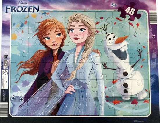 Puzzel 48 stukjes Frozen Elsa, Anna & Olaf | bol