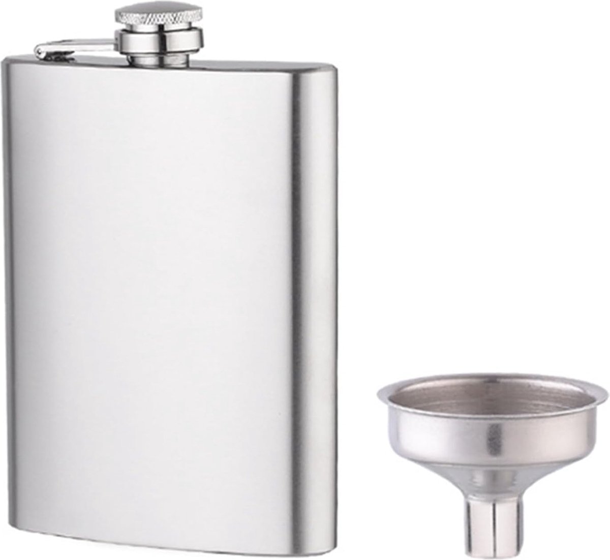 Goedkoopste heupfles roestvrij staal 304 20 oz met trechter - lekvrij, stijlvolle en draagbare flessenset voor mannen en vrouwen (zilver
