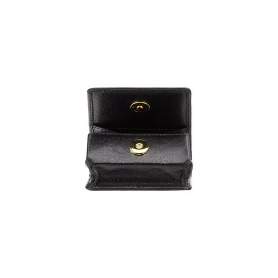 Visconti Heritage Collection STRAND Cartera de piel con cierre de pestaña HT13 negro, Negro -, Cartera RFID para efectivo y monedas