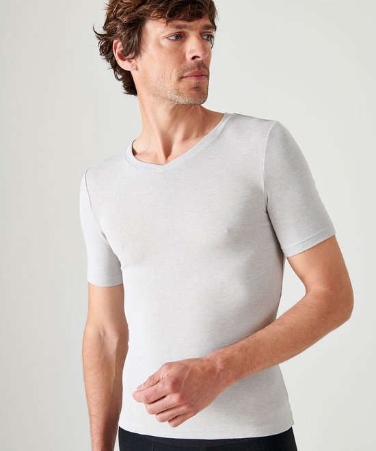 Damart - Microfibre Thermolactyl Sensitive, T-shirt Manches courtes, niveau 2 - Homme - Grijs - 3XL
