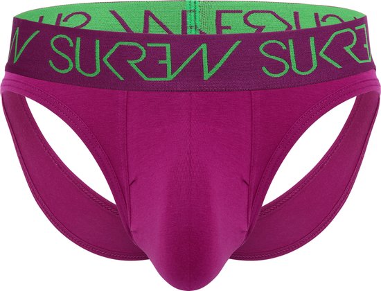 thumbnail image 2 of SUKREW Men's Jockstrap - Deep Purple Cotton Underwear With Support Pouch 2 of 14