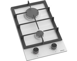Wiggo WH-G332RD(W) - Inbouw gaskookplaat - 2 kookzones - 30cm - 5 jaar garantie - Wit