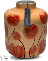 Vaas - Keramiek - Decoratie - Woondecoratie - Villa Pottery - Voorjaar - Francis 2 Orange/Red