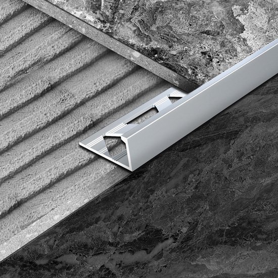 Profilé de carrelage en aluminium argent mat 12,5 mm