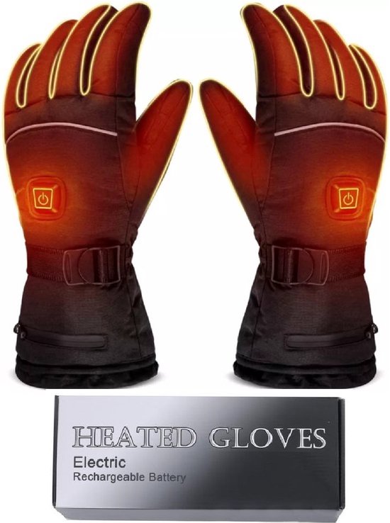 Edmondo Verwarmde handschoenen - 2x BATTERY PACK t.b.v. oplaadbare AA Batterijen (exclusief) - Unisex - Elektrische verwarming - Motorhandschoenen - Heating gloves - Maat M/L - ZWART