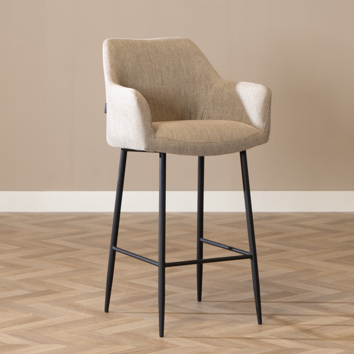 Bronx71 Scandinavische barkruk Niklas gerecyclede stof taupe 78 cm - barstoel
