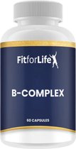 Fit for Life B-Complex - Combinatie van foliumzuur, B1, B2, B3, B5, B6 en B12 - Verrijkt met vitamine C - Geschikt voor vegetariërs - 60 capsules