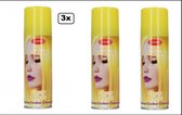 3x Haarspray geel 125 ml - Word bezorgd in doos ivm beschadeging - Festival thema feest