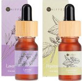 Whiffed® Duo Olie Pakket - 100% pure olie - Etherische Olie - Lavendelolie - Pepermuntolie - 10 ml