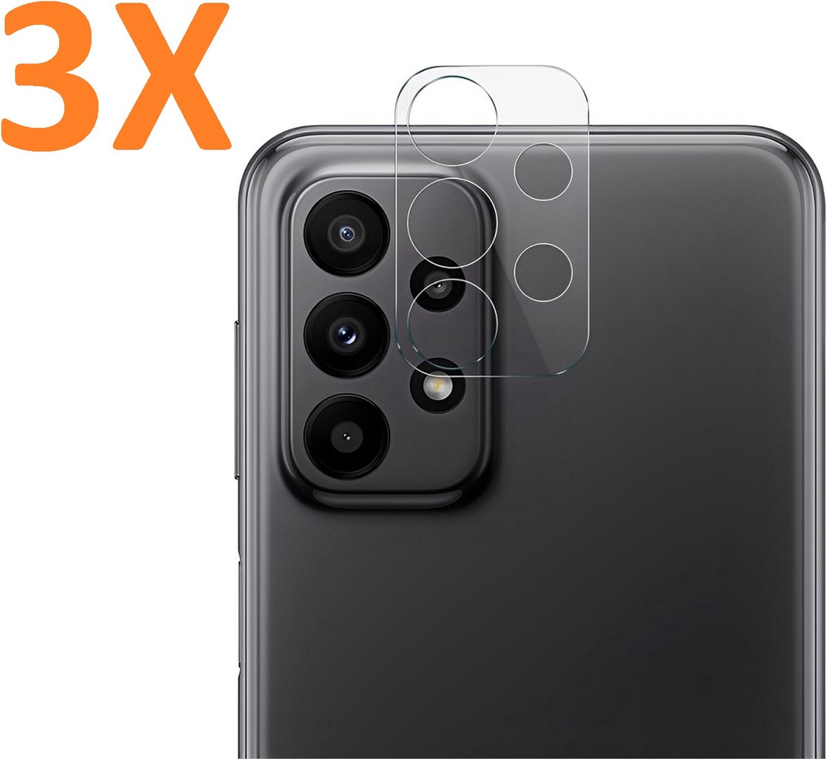 Camera Lens Glass Protector - beschermer Geschikt voor: Samsung Galaxy A23 - Transparant - 3x