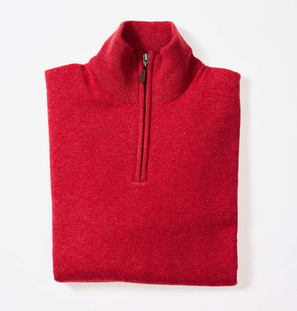 Osborne Knitwear Trui met rits heren - Lamswollen schipperstrui heren - sweater heren met rits - Poppy Melange - 2XL