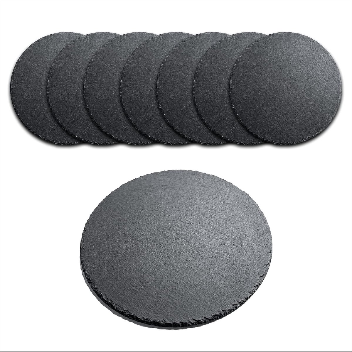 Relaxdays Dessous De Verre En Ardoise Set De 10 Pièces