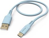 Hama Silicone USB-A naar USB-C Kabel - Oplaadkabel geschikt voor Samsung / Android - 3A USB 2.0 - 480Mbps - 150cm - Blauw