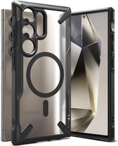 Ringke Fusion X Magnetic | Hoesje Geschikt voor Samsung Galaxy S24 Ultra | Compatibel met MagSafe | Back Cover met Magneet | Schokbestendig | Matte Transparant Zwart