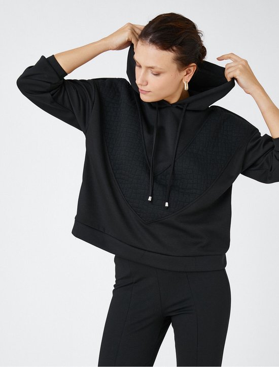 Koton 3WAK10106EK Volwassenen Vrouwen Sweatshirt Single - Zwart - XL