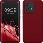 kwmobile telefoonhoesje geschikt voor Motorola Edge 40 Neo - Hoesje met siliconen coating - Smartphone case in rabarber rood