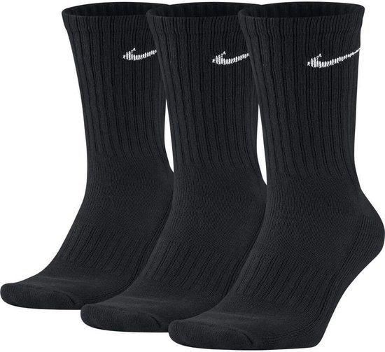 Nike Cushioned Training Crew Socks, Black, L, 3Pack