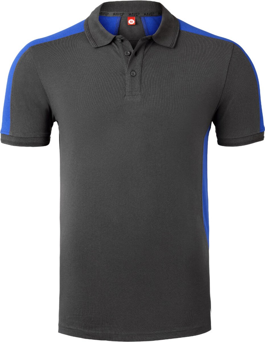 HAVEP Polo Bicolor 10074 - Charcoal/Korenblauw - 3XL