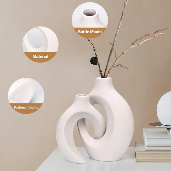 Hoge 20 CM Matte Witte Keramische Vazen voor Home Decor Tafel Centerpieces, Klassieke Decoratieve Bloemen Vaas Voor Pampas Gras Hoge 20 CM Matte Witte Keramische Vazen voor Home Decor Tafel Centerpieces, Klassieke Decoratieve Bloemen Vaas Voor Pampas Gras