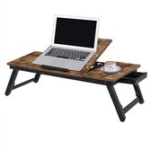 Bed table - Foldable Tray - laptop table for bed, laptoptafel voor bed, laptoptafel voor lezen of ontbijt, 35D x 71W x 23H centimetres