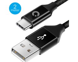 Auronic USB-C naar USB-A Kabel - 2 Meter - Data en Oplaadkabel - Zwart