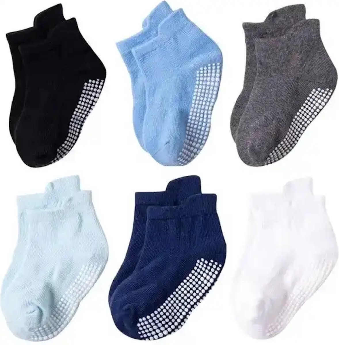 Goedkoopste Ychee - Set van 6 Kindersokken - Unisex - Anti slip - Baby - Kinderen - Zacht - Comfort - Katoen - 0-1 Jaar (Small