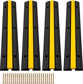 Primero - Kabelbeschermer - kabelgoot - kabel beschermer - kabelbrug - drempel - rubber - 4-in-1 - Extra stevig - Met Schroeven - Zwart