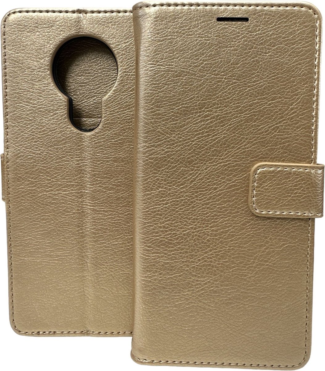 Portemonnee Book Case Hoesje Geschikt voor: Nokia 5.3 - Goud