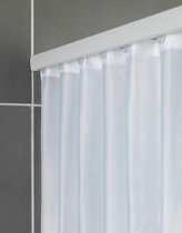 Tringle à rideau de douche télescopique Era blanc, tringle à rideau extensible en aluminium inoxydable, pour le montage de tous les rideaux de douche, y compris le montage sans perçage, 75-125 x 2 x 3,5 cm, 313299