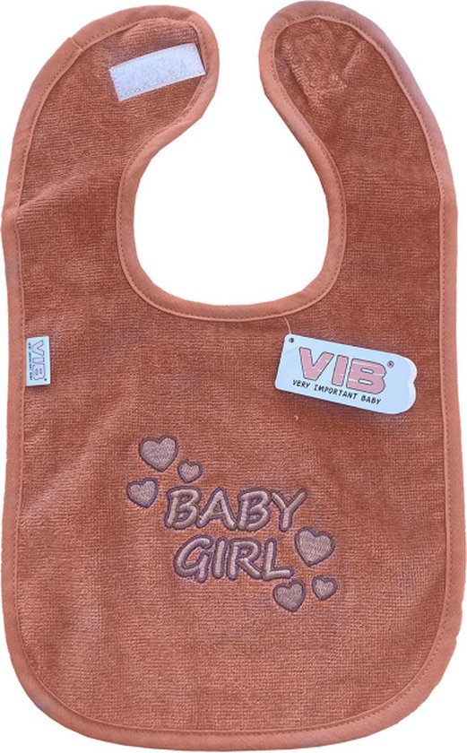 VIB® - Slabbetje Luxe velours - Baby Girl (Oud Roze) - Babykleertjes - Slabbetjes - zwangerschap aankondiging - baby aankondiging van VIB® — afbeelding 2