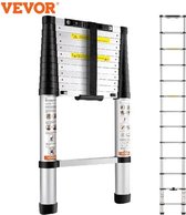 Comfort Living - telescopische ladder - ladder - trap - uitschuifbaar - 380 cm hoog - vouwladder - draagvermogen 170 kg - Professioneel -