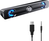 Soundbar PC – PC Speakers – Gaming Luidspreker – Mooie Ledlampen – USB – 3,5 mm AUX aansluiting – Computerbox voor PC, Monitor, Laptop, Telefoon - Zwart