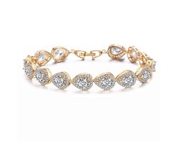 Swarovski® Druppel Armband Goudkleurig - 19 cm - Valentijnsdag - Moederdag Cadeau - Geschenkset Vrouwen - Cadeau voor Vrouw - Verjaardagscadeau - Cadeau - Geschenk voor haar - Kerst Cadeau - Juwelia Swarovski® Druppel Armband Goudkleurig - 19 cm - Valentijnsdag - Moederdag Cadeau - Geschenkset Vrouwen - Cadeau voor Vrouw - Verjaardagscadeau - Cadeau - Geschenk voor haar - Kerst Cadeau - Juwelia