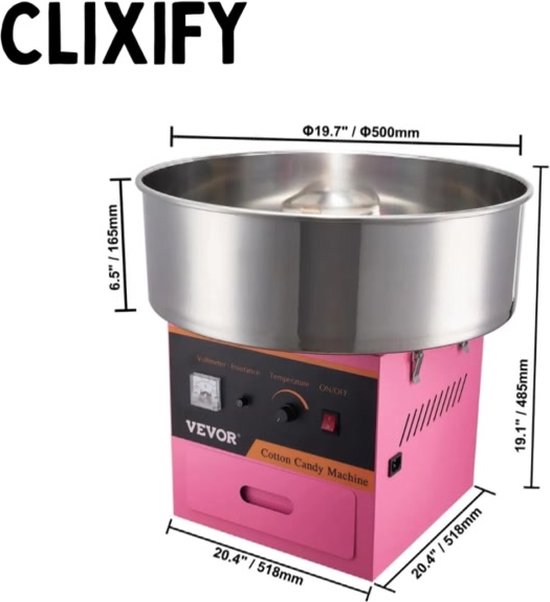 Partyset 6 x 230 g suikerspin suiker AZO vrij voor suikerspinmachine incl. 100 suikerspinstaafjes (blauwe bessen/framboos/vanille/karamel/bosmeester/oranje