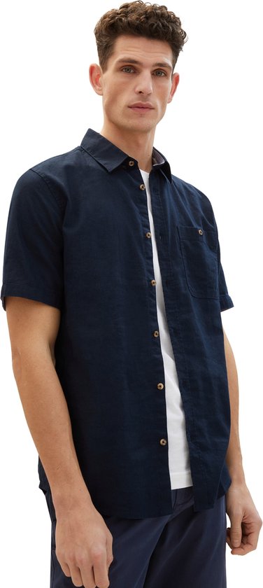TOM TAILOR cotton linen shirt Heren Overhemd - Maat L