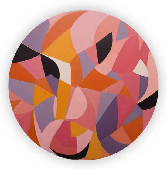 Hedendaagse kunst - Niet-concreet wandpaneel - Wandcirkels Slaapkamer - Klassiek schilderijen - Muurcirkels - Kunst aan de muur - 40 x 40 cm 3mm