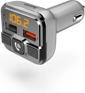 Hama FM Transmitter met Bluetooth-functie - Handsfree functie - USB met Qualcomm Quickcharge 3,0 - USB-oplader - Bluetooth transmitter - Geschikt voor Smartphones - Zilver