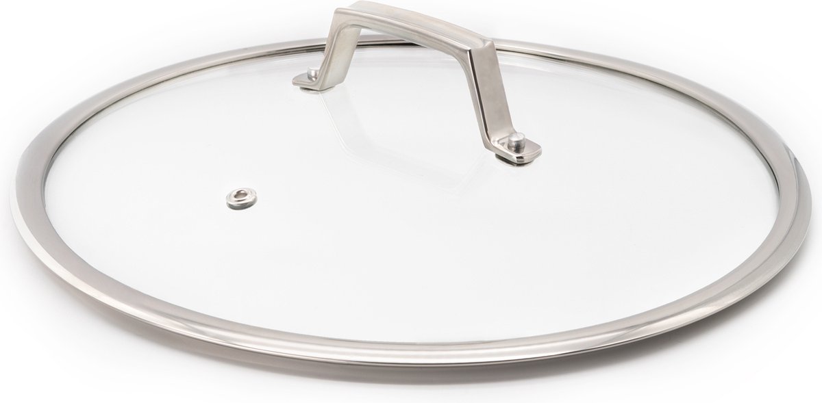 Matero glazen deksel - 28 cm - Verhard glas - RVS - Koekenpan & wok deksel - Transparant