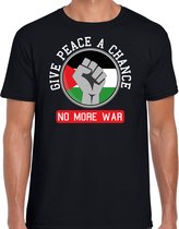 Bellatio Decorations Protest T-shirt voor heren - Palestina - give peace a chance - zwart - vrede XXL
