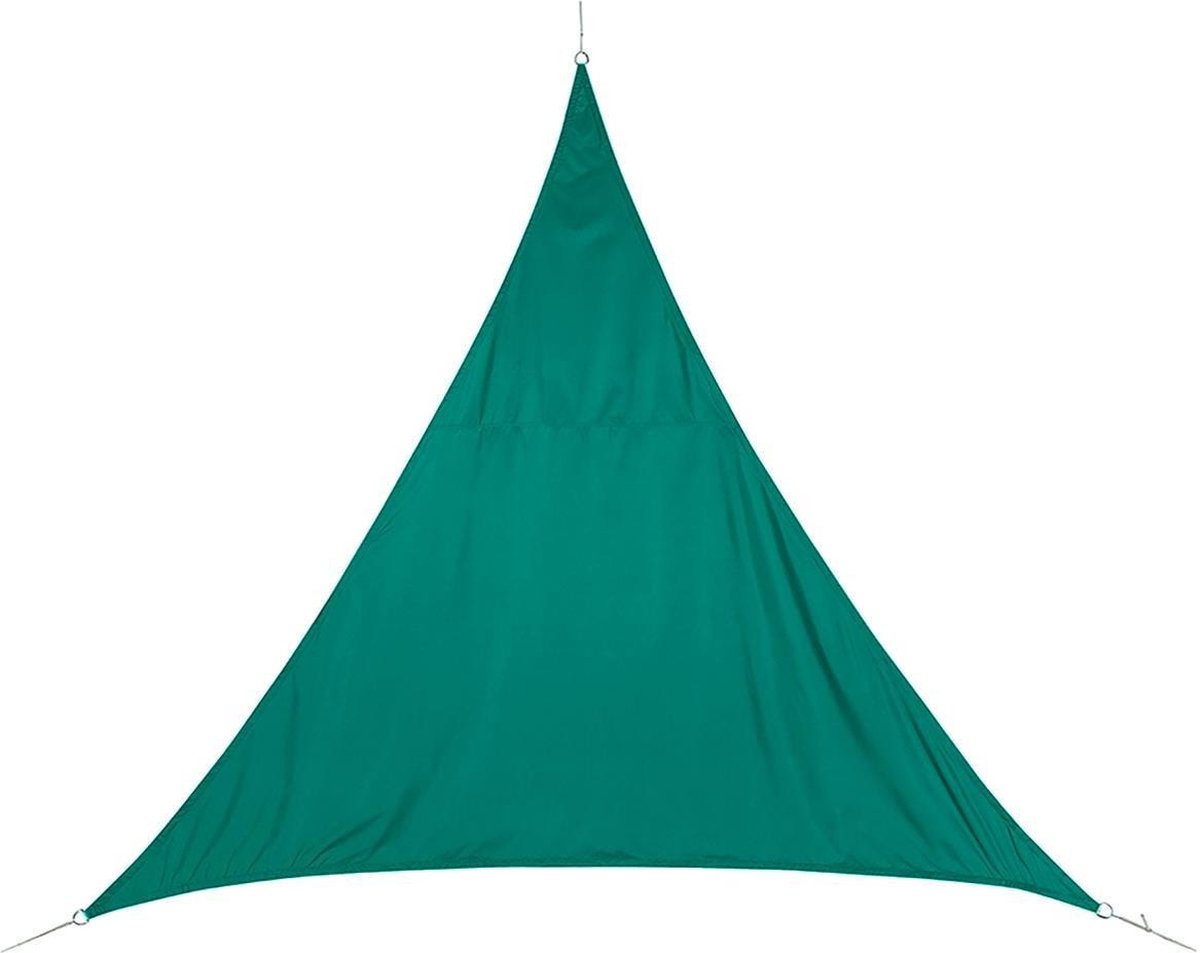 Schaduwdoek/zonnescherm Curacao driehoek mint groen waterafstotend polyester - 5 x 5 x 5 meter - Terras/tuin zonwering
