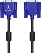 LUXWALLET UltraVision - Câble VGA - 3 mètres - VGA vers VGA - Zwart/ Blauw